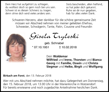 Anzeige von Gisela Tryleski von MGO