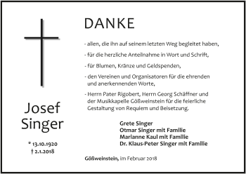 Anzeige von Grete Singer von MGO