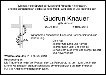 Anzeige von Gudrun Knauer von MGO