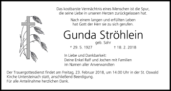 Anzeige von Gunda Ströhlein von MGO