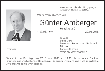 Anzeige von Günter Amberger von MGO