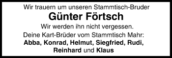 Anzeige von Günter Förtsch von MGO