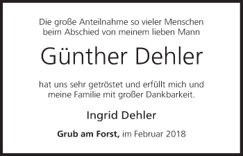 Anzeige von Günther Dehler von MGO