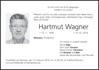 Anzeige von Hartmut Wagner von MGO