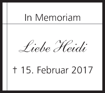 Anzeige von Heidi Backöfer von MGO