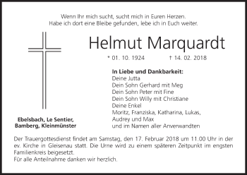 Anzeige von Helmut Marquardt von MGO