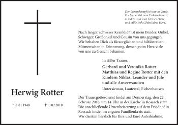 Anzeige von Herwig Rotter von MGO