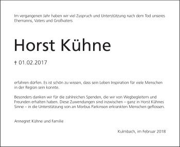 Anzeige von Horst Kühne von MGO