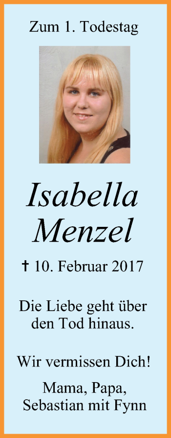 Anzeige von Isabella Menzel von MGO