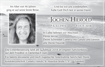 Anzeige von Jochen Hierold von MGO