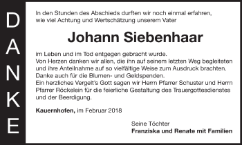 Anzeige von Johann Siebenhaar von MGO