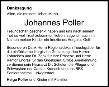 Anzeige von Johannes Poller von MGO