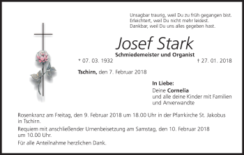 Anzeige von Josef Stark von MGO
