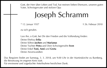 Anzeige von Joseph Schramm von MGO