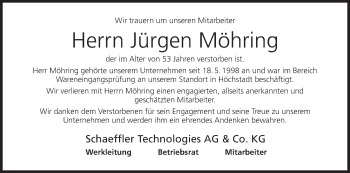 Anzeige von Jürgen Möhring von MGO