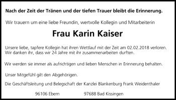 Anzeige von Karin Kaiser von MGO