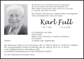 Anzeige von Karl Full von MGO