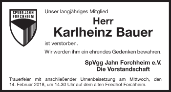 Anzeige von Karlheinz Bauer von MGO