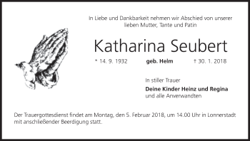 Anzeige von Katharina Seubert von MGO