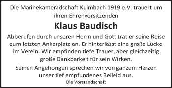 Anzeige von Klaus Baudisch von MGO