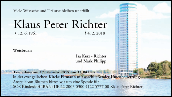 Anzeige von Klaus Peter Richter von MGO