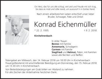 Anzeige von Konrad Eichenmüller von MGO