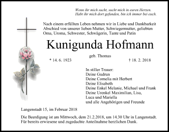 Anzeige von Kunigunda Hofmann von MGO