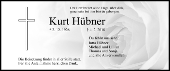 Anzeige von Kurt Hübner von MGO