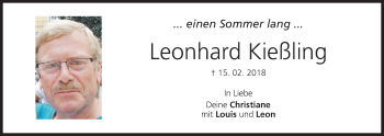 Anzeige von Leonhard Kießling von MGO