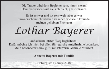 Anzeige von Lothar Bayerer von MGO