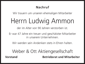 Anzeige von Ludwig Ammon von MGO