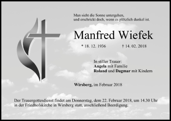 Anzeige von Manfred Wiefek von MGO