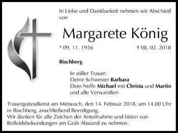 Anzeige von Margarete König von MGO
