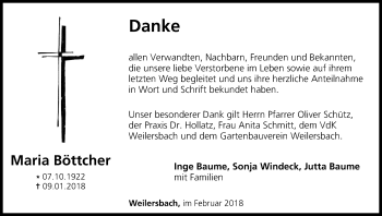 Anzeige von Maria Böttcher von MGO