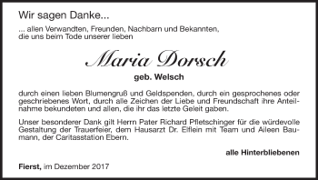 Anzeige von Maria Dorsch von MGO