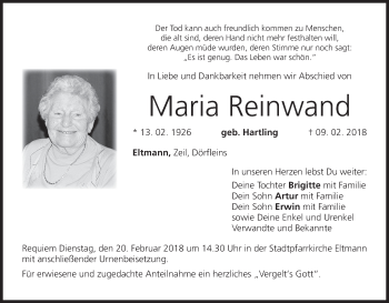 Anzeige von Maria Reinwand von MGO