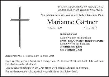 Anzeige von Marianne Gärtner von MGO