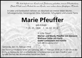 Anzeige von Marie Pfeuffer von MGO