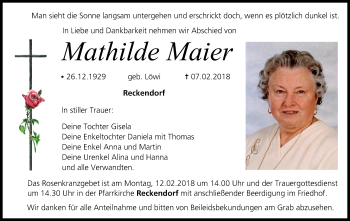 Anzeige von Mathilde Maier von MGO