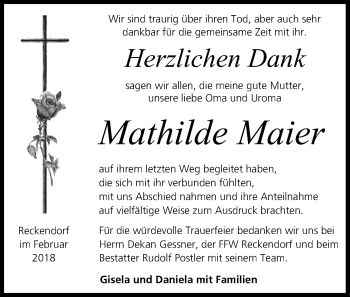 Anzeige von Mathilde Maier von MGO