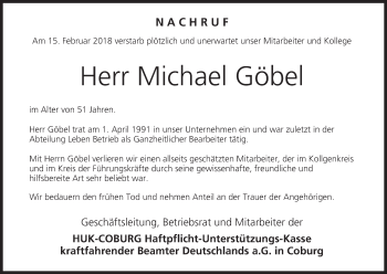 Anzeige von Michael Göbel von MGO