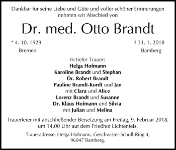 Anzeige von Otto Brandt von MGO