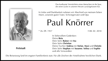 Anzeige von Paul Knörrer von MGO