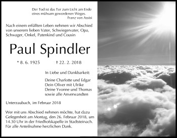 Anzeige von Paul Spindler von MGO