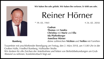 Anzeige von Reiner Hörner von MGO