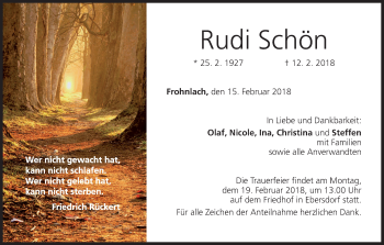 Anzeige von Rudi Schön von MGO