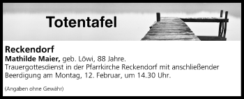 Anzeige von Totentafel vom 10.02.2018 von MGO