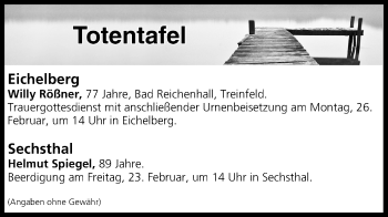 Anzeige von Totentafel vom 23.02.2018 von MGO