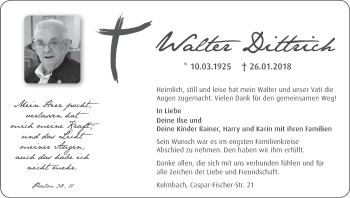 Anzeige von Walter Dittrich von MGO