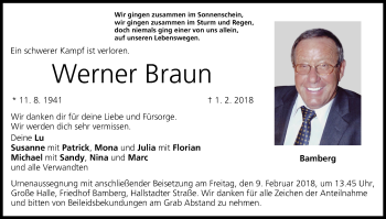 Anzeige von Werner Braun von MGO